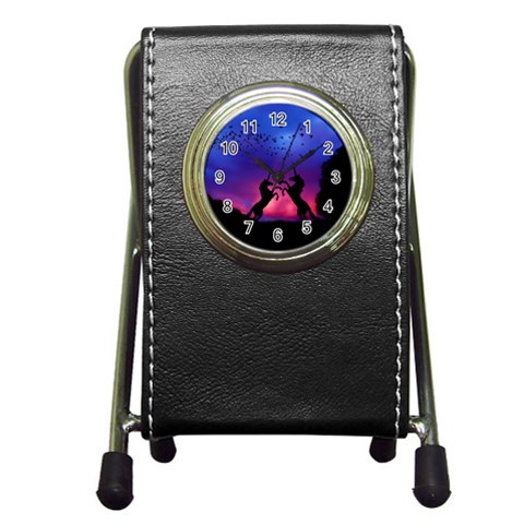 Unicorn Sunset Pen Holder Desk Clock from ArtsNow.com Front