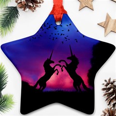 Unicorn Sunset Star Ornament (Two Sides) from ArtsNow.com Front