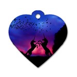 Unicorn Sunset Dog Tag Heart (One Side)