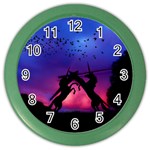 Unicorn Sunset Color Wall Clock