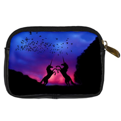 Unicorn Sunset Digital Camera Leather Case from ArtsNow.com Back