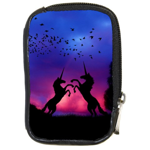Unicorn Sunset Compact Camera Leather Case from ArtsNow.com Front