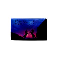 Unicorn Sunset Cosmetic Bag (Small) from ArtsNow.com Back