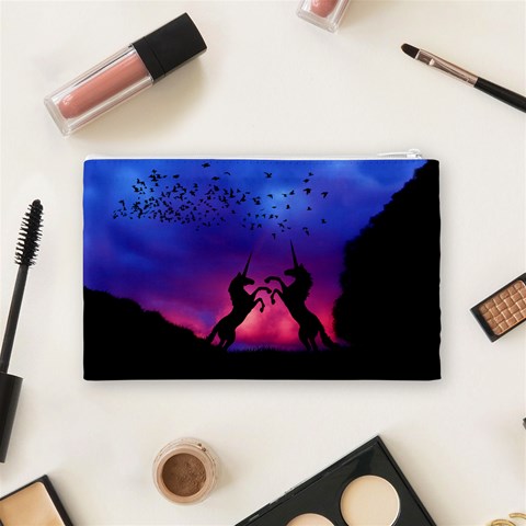 Unicorn Sunset Cosmetic Bag (Medium) from ArtsNow.com Back