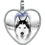 Wolf Moon Mountains Heart Necklace