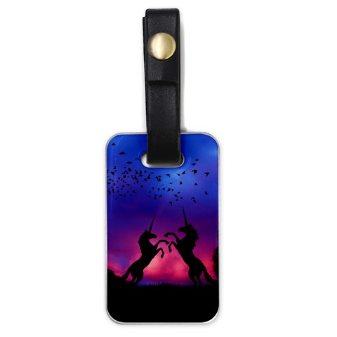 Unicorn Sunset Luggage Tag (one side) from ArtsNow.com Front