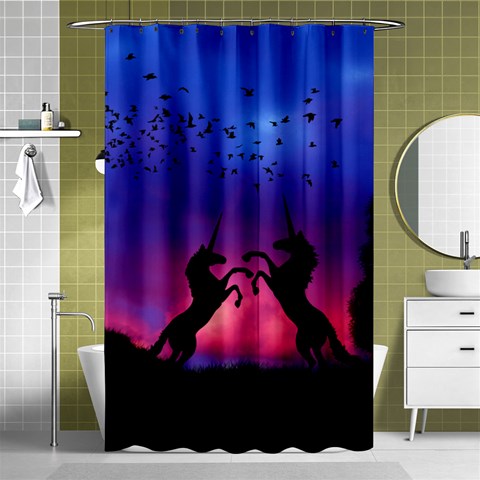 Unicorn Sunset Shower Curtain 48  x 72  (Small) from ArtsNow.com Curtain(48  X 72 ) - 42.18 x64.8  Curtain(48  X 72 )