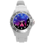 Unicorn Sunset Round Plastic Sport Watch (L)