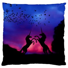 Unicorn Sunset Large Cushion Case (Two Sides) from ArtsNow.com Front