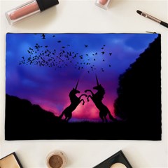 Unicorn Sunset Cosmetic Bag (XXL) from ArtsNow.com Back