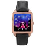 Unicorn Sunset Rose Gold Leather Watch 