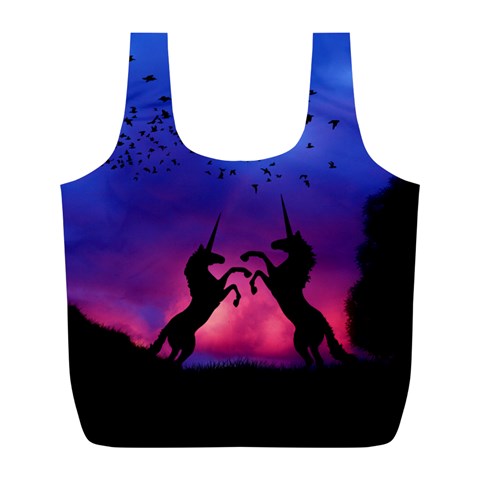 Unicorn Sunset Full Print Recycle Bag (L) from ArtsNow.com Back