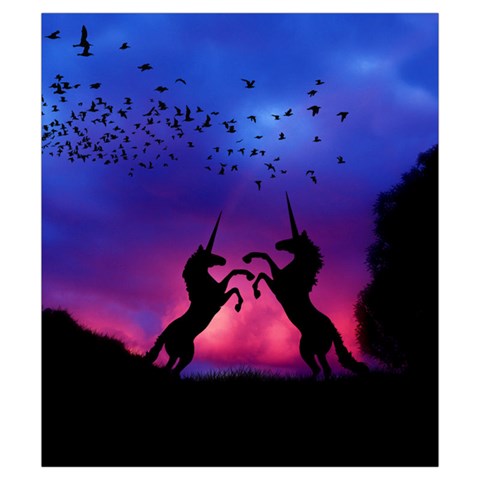 Unicorn Sunset Drawstring Pouch (Small) from ArtsNow.com Front