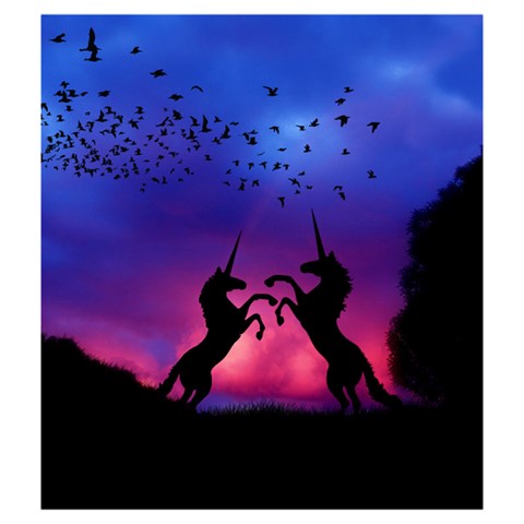 Unicorn Sunset Drawstring Pouch (Medium) from ArtsNow.com Front