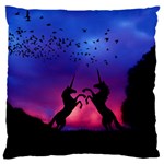 Unicorn Sunset Large Flano Cushion Case (One Side)