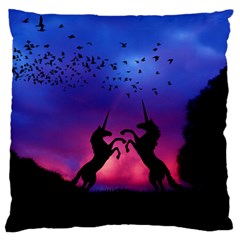 Unicorn Sunset Large Flano Cushion Case (Two Sides) from ArtsNow.com Front