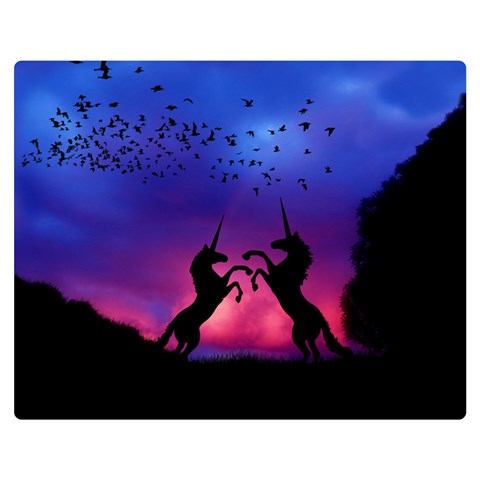 Unicorn Sunset Double Sided Flano Blanket (Medium) from ArtsNow.com 60 x50  Blanket Front