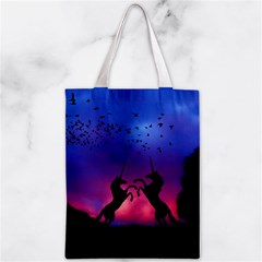 Unicorn Sunset Zipper Classic Tote Bag from ArtsNow.com Front