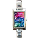 Water Paint Rectangle Italian Charm Watch