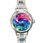 Water Paint Round Italian Charm Watch