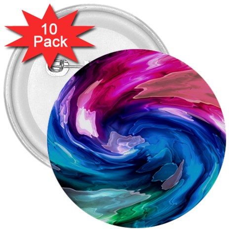 Water Paint 3  Button (10 pack) from ArtsNow.com Front