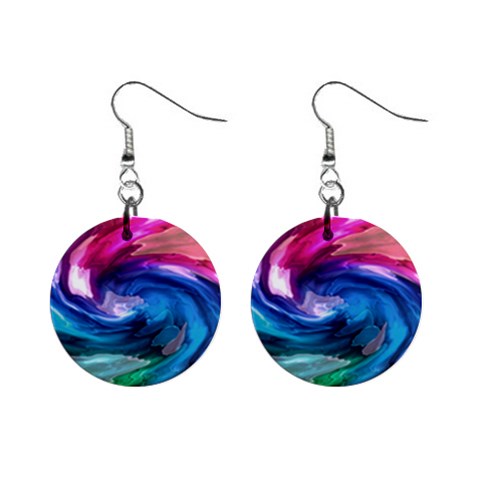 Water Paint 1  Button Earrings from ArtsNow.com Front