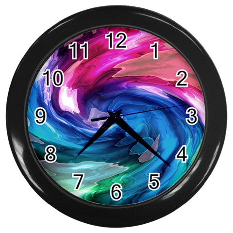 Water Paint Wall Clock (Black) from ArtsNow.com Front