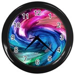 Water Paint Wall Clock (Black)