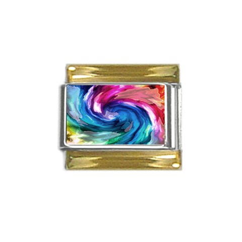 Water Paint Gold Trim Italian Charm (9mm) from ArtsNow.com Front