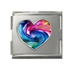 Water Paint Mega Link Heart Italian Charm (18mm)