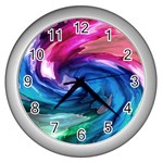 Water Paint Wall Clock (Silver)