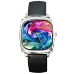 Water Paint Square Metal Watch