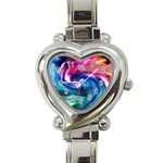 Water Paint Heart Italian Charm Watch