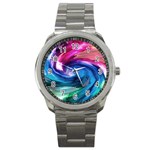 Water Paint Sport Metal Watch