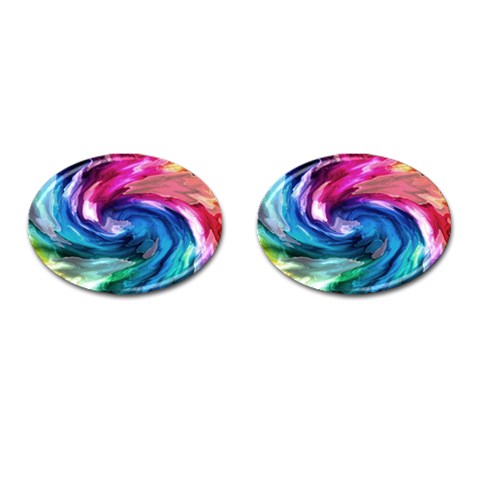 Water Paint Cufflinks (Oval) from ArtsNow.com Front(Pair)