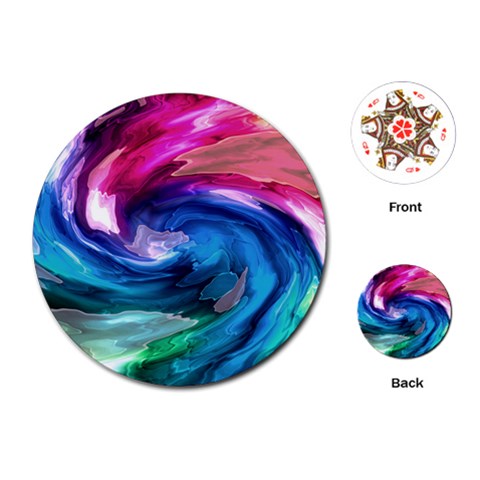 Water Paint Playing Cards (Round) from ArtsNow.com Front