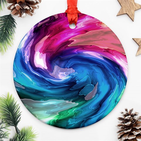 Water Paint Round Ornament (Two Sides) from ArtsNow.com Front