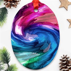 Water Paint Oval Ornament (Two Sides) from ArtsNow.com Front