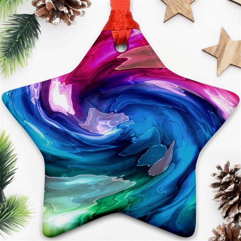 Water Paint Star Ornament (Two Sides) from ArtsNow.com Front