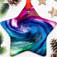 Water Paint Star Ornament (Two Sides) from ArtsNow.com Front