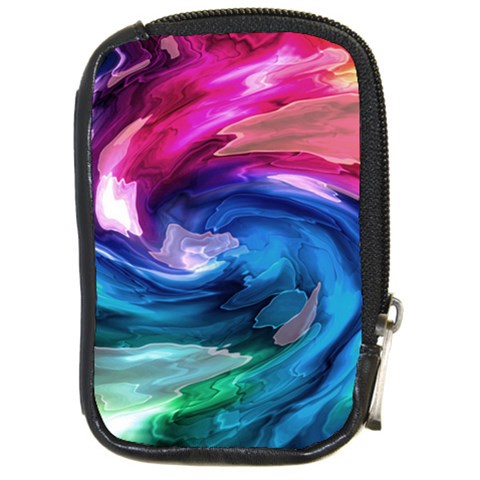 Water Paint Compact Camera Leather Case from ArtsNow.com Front