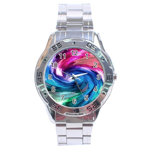 Water Paint Stainless Steel Analogue Watch from ArtsNow.com Front