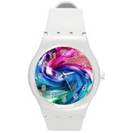 Water Paint Round Plastic Sport Watch (M)