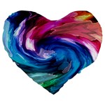 Water Paint Large 19  Premium Heart Shape Cushion