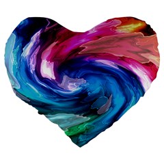 Water Paint Large 19  Premium Heart Shape Cushion from ArtsNow.com Back