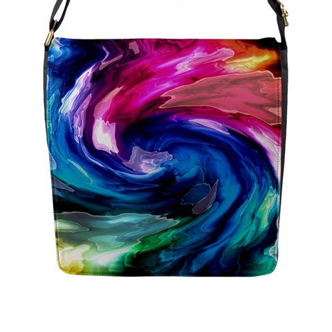 Water Paint Flap Closure Messenger Bag (L) from ArtsNow.com Front