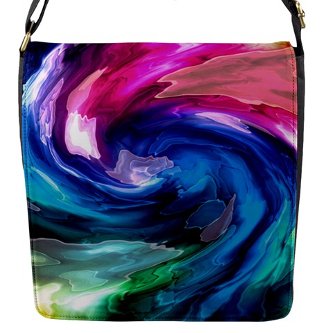 Water Paint Flap Closure Messenger Bag (S) from ArtsNow.com Front