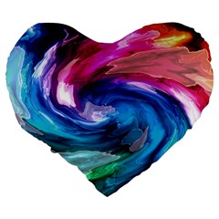 Water Paint Large 19  Premium Flano Heart Shape Cushion from ArtsNow.com Back