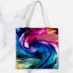 Water Paint Zipper Grocery Tote Bag from ArtsNow.com Back