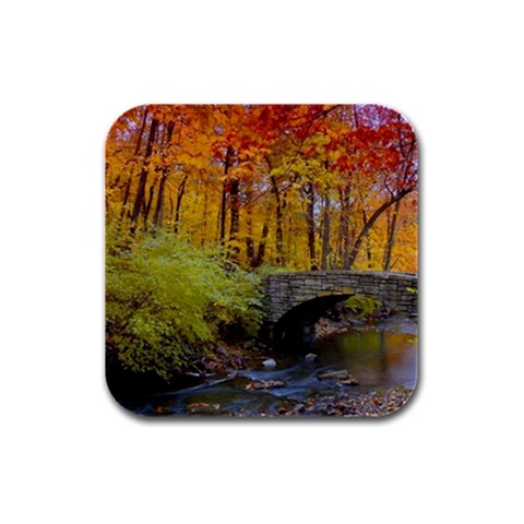 Stone Country Bridge Rubber Square Coaster (4 pack) from ArtsNow.com Front